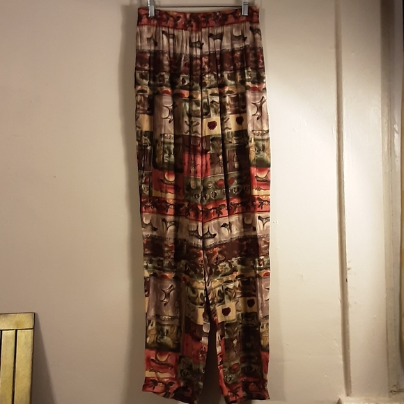 Vintage 80's culottes ~ gauchos w/ patchwork design - Picture 7 of 8